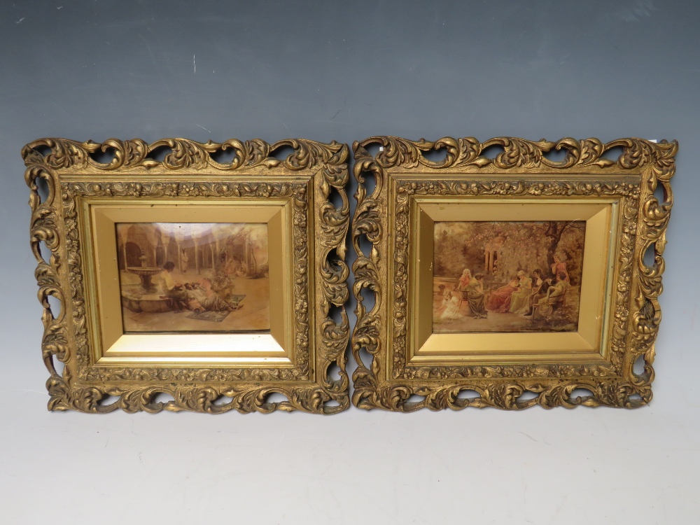 A SET OF FOUR 19TH CENTURY CRYSTOLEUMS, depicting figures in period settings, comprising one - Image 5 of 10