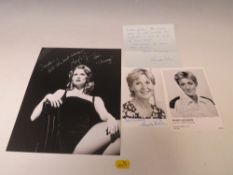 A TRAY OF AUTOGRAPHS AND PHOTOGRAPHS, LETTERS, CARD AND PAPER OF MAINLY FILM, THEATRE AND TELEVISION