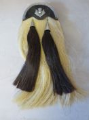 A HORSE HAIR SPORRAN WITH SINGLE THISTLE BADGE