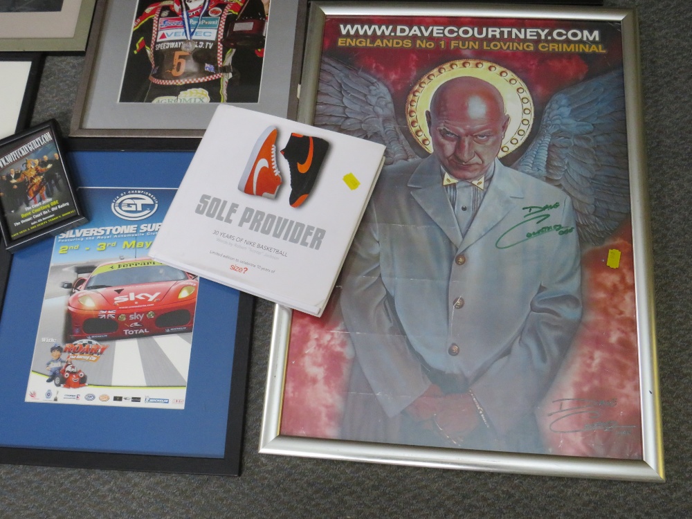 TWO SIGNED DAVE COURTNEY PICTURES, together with a selection of framed motor racing pictures to - Image 3 of 10