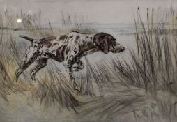 HENRY WILKINSON (1921-2011). Study of a pointer at waters edge, signed in pencil lower right,
