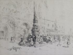 SIDNEY J. TUSHINGHAM (1184-1968). 'Children in The Piazza', see label verso, signed in pencil