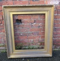 A 19TH CENTURY GILT RECTANGULAR PICTURE FRAME, with moulded detail, slip rebate, 65 x 55 cm