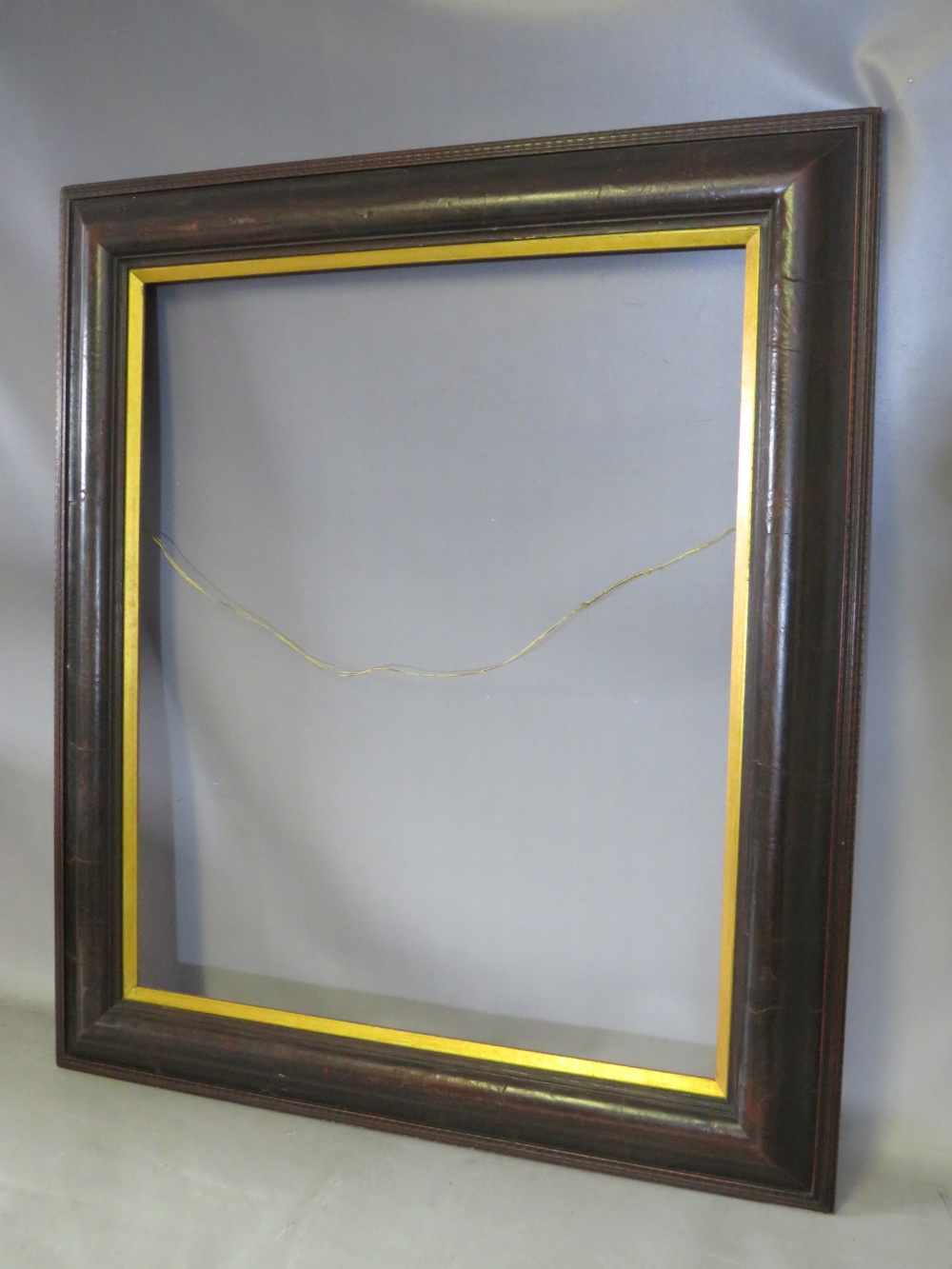 A LATE 19TH . EARLY 20TH CENTURY EBONISED DUTCH FRAME, with gold slip, frame W 10 cm, slip rebate 62 - Image 4 of 7