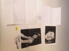 A TRAY OF AUTOGRAPHS AND PHOTOGRAPHS, LETTERS, CARD AND PAPER OF MAINLY FILM, THEATRE AND TELEVISION