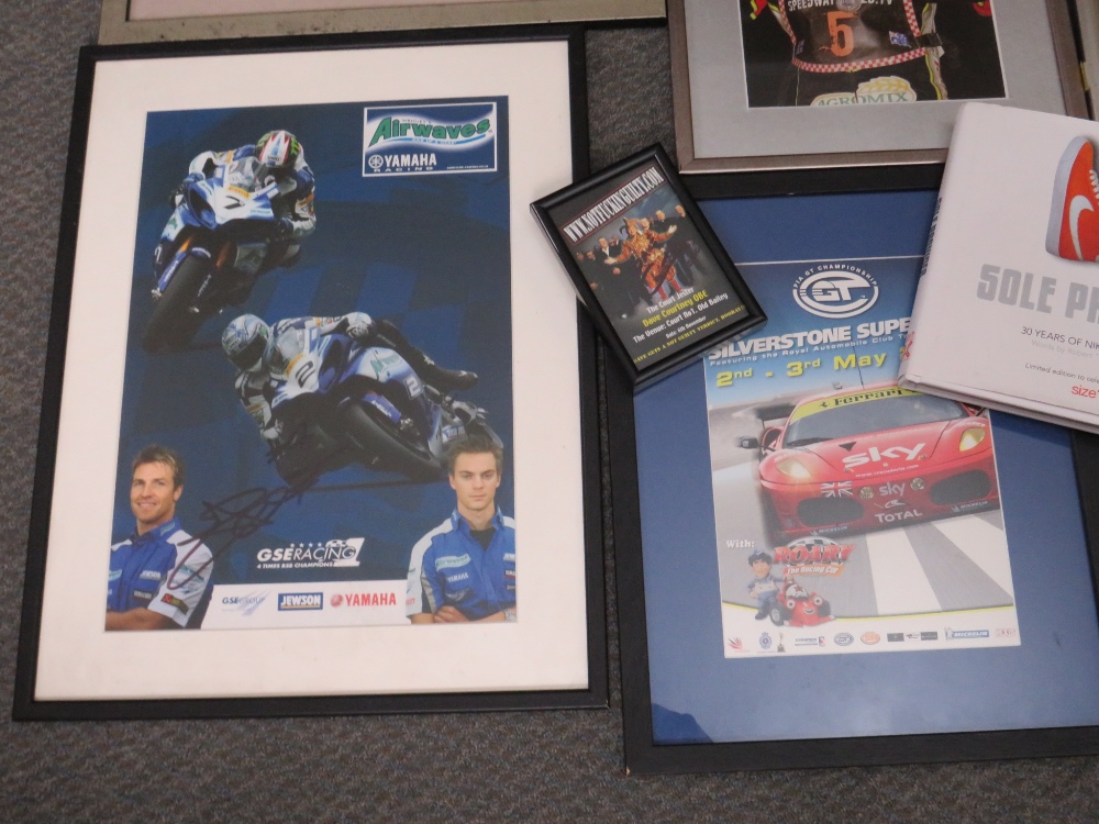 TWO SIGNED DAVE COURTNEY PICTURES, together with a selection of framed motor racing pictures to - Image 4 of 10