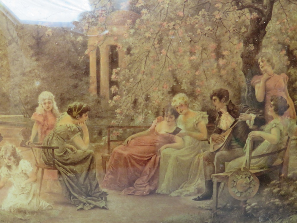 A SET OF FOUR 19TH CENTURY CRYSTOLEUMS, depicting figures in period settings, comprising one - Image 7 of 10