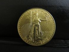 US 2010 GOLD 50 DOLLAR EAGLE, obv. depicting standing Liberty , rev. eagle family