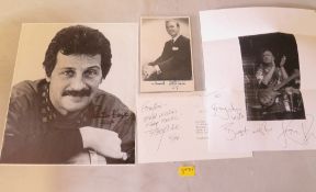 A TRAY OF AUTOGRAPHS AND PHOTOGRAPHS, LETTERS, CARD AND PAPER OF 1960S AND 1970S POP STARS, to