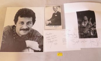 A TRAY OF AUTOGRAPHS AND PHOTOGRAPHS, LETTERS, CARD AND PAPER OF 1960S AND 1970S POP STARS, to