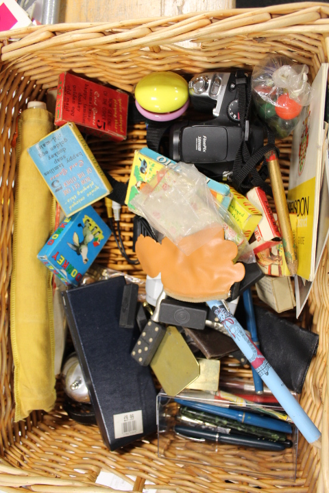 A BASKET OF ASSORTED COLLECTABLE TO INCLUDE A GAY VENTURE STAMP ALBUM AND CONTENTS - Image 2 of 3