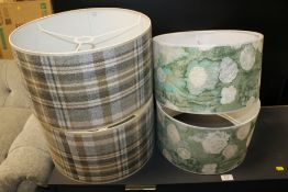 TWO PAIRS OF MODERN PATTERNED LAMP SHADES