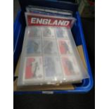 A TRAY OF LARGE QUANTITY OF FOOTBALL TRADING CARDS TO INCLUDES TOPPS MATCH ATTAX'S. MAGIC BOX