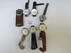 SEVEN ASSORTED VINTAGE MID SIZE / BOYS MANUAL WRISTWATCHES, TO INCLUDE EXAMPLES BY LUCERNE, RUHLA,