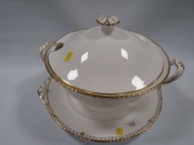 A ROYAL CROWN DERBY PRINCE CONSORT LIDDED TUREEN AND DISH