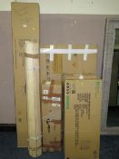 A QUANTITY OF BOXED AND UNCHECKED FLAT PACKED FURNITURE INCLUDING CHESTS