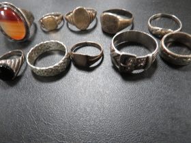 TEN ASSORTED 925 SILVER RINGS A/F
