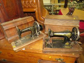 TWO VINTAGE CASED 'SWEEP' AND ' NEW FAMILY' SEWING MACHINE