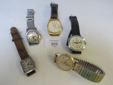 A MID SIZE MIDO MULTIFORM WRISTWATCH A/F, ALONG WITH A GENTLEMANS SMITHS EMPIRE SEVEN JEWELS, A