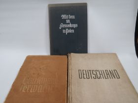 WWII THIRD REICH CIGARETTE CARD ALBUM TOGETHER WITH DEUTSCHLAND AND MIT DEM VII ARMEEKORPS IN