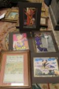 A QUANTITY OF ASSORTED GILT FRAMES AND DECO STYLE MIRRORS