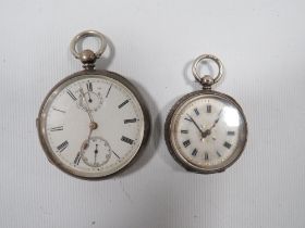 TWO VINTAGE HALLMARKED SILVER CASED FOB WATCHES