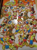 VINTAGE METAL TRAY CONTAINING NUMEROUS MAGNETIC DISNEY FRIDGE STICKERS