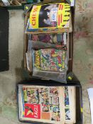 TWO TRAY OF ASSORTED COMICS AND MAGAZINES TO INCLUDE MARVEL AVENGERS, FANTASTIC FOUR , X MEN ,