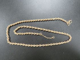 A ROPE TWIST CHAIN STAMPED 375 approx 5.6g