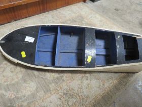 A VINTAGE PART SCRATCH BUILT MODEL OF A BOAT