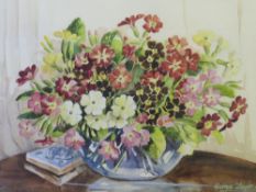 GEORGE TAYLOR (XX). Staffordshire potteries artist, a pair of still life studies of bowls of