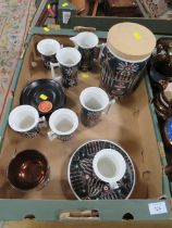 A TRAY OF ASSORTED PORTMEIRION MAGIC CITY TEA/COFFEE WARE ETC