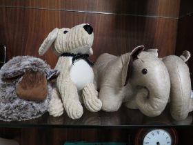 FOUR ASSORTED ANIMAL DOOR STOPS