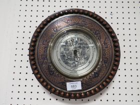 A WOOD FRAMED AITCHISON BAROMETER