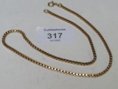 A 9CT GOLD BOX LINK CHAIN NECKLACE, APPROX. W 9 G