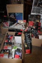 THREE LARGE BOXES OF CHRISTMAS LIGHTS / DECORATIONS ETC A/F