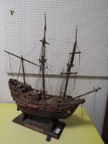 A VINTAGE MODERN SAIL SHIP , SANTA MARIA A/F