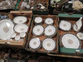 THREE TRAYS OF WEDGWOOD RUNNYMEDE TEA/DINNER WARE