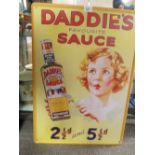 AN ADVERTISING SIGN FOR DADDIES FAVOURITE SAUCE