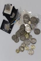 VARIOUS COLLECTABLE COINS, CONSISTING OF 28 x £5 COINS, 11 x £2 AND 2 x 50P COINS ETC