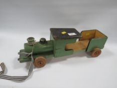 VINTAGE WOODEN PULL ALONG TOY TRAIN