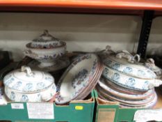 TWO TRAYS OF ANTIQUE AND OTHER CERAMICS TO INCLUDE A LIDDED TUREEN