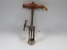 AN ANTIQUE LONDON RACK CORKSCREW