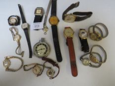 A COLLECTION OF INGERSOLL WRISTWATCHES AND A POCKET WATCH, LADIES AND GENTLEMANS MANUAL & QUARTZ