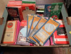 A COLLECTION OF VINTAGE AND MODERN MAPS, ORDINANCE SURVEY MAPS, PLUS SOME VINTAGE SHELL, ESSO AND