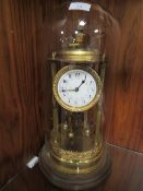 MANTLE CLOCK WITH GLASS DOME AND KEY DOME A/F