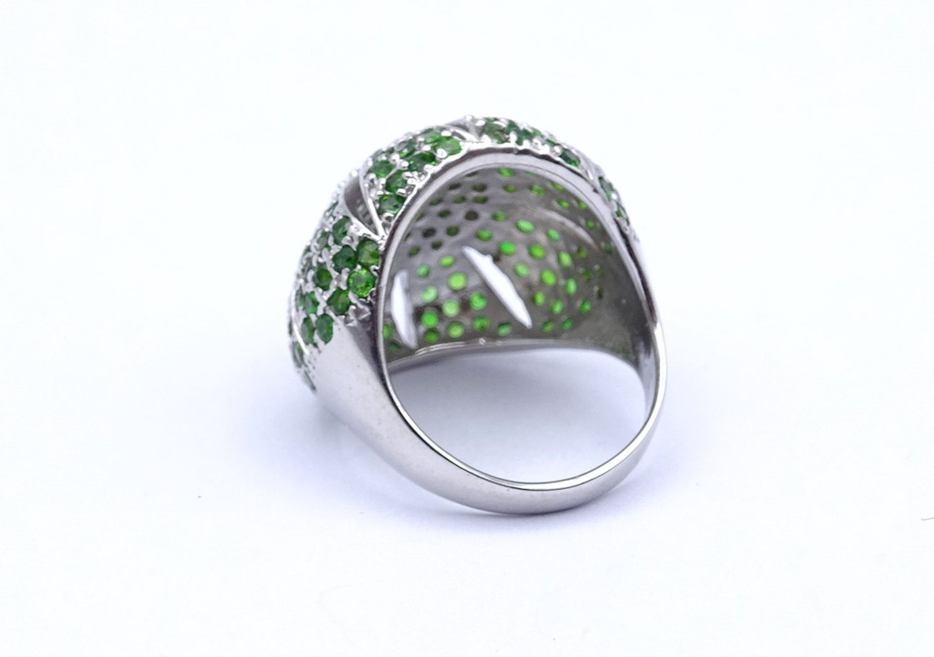 Sterlingsilber Ring mit rund facc. Chromdiopside, 10,6g., RG 57 - Image 4 of 4