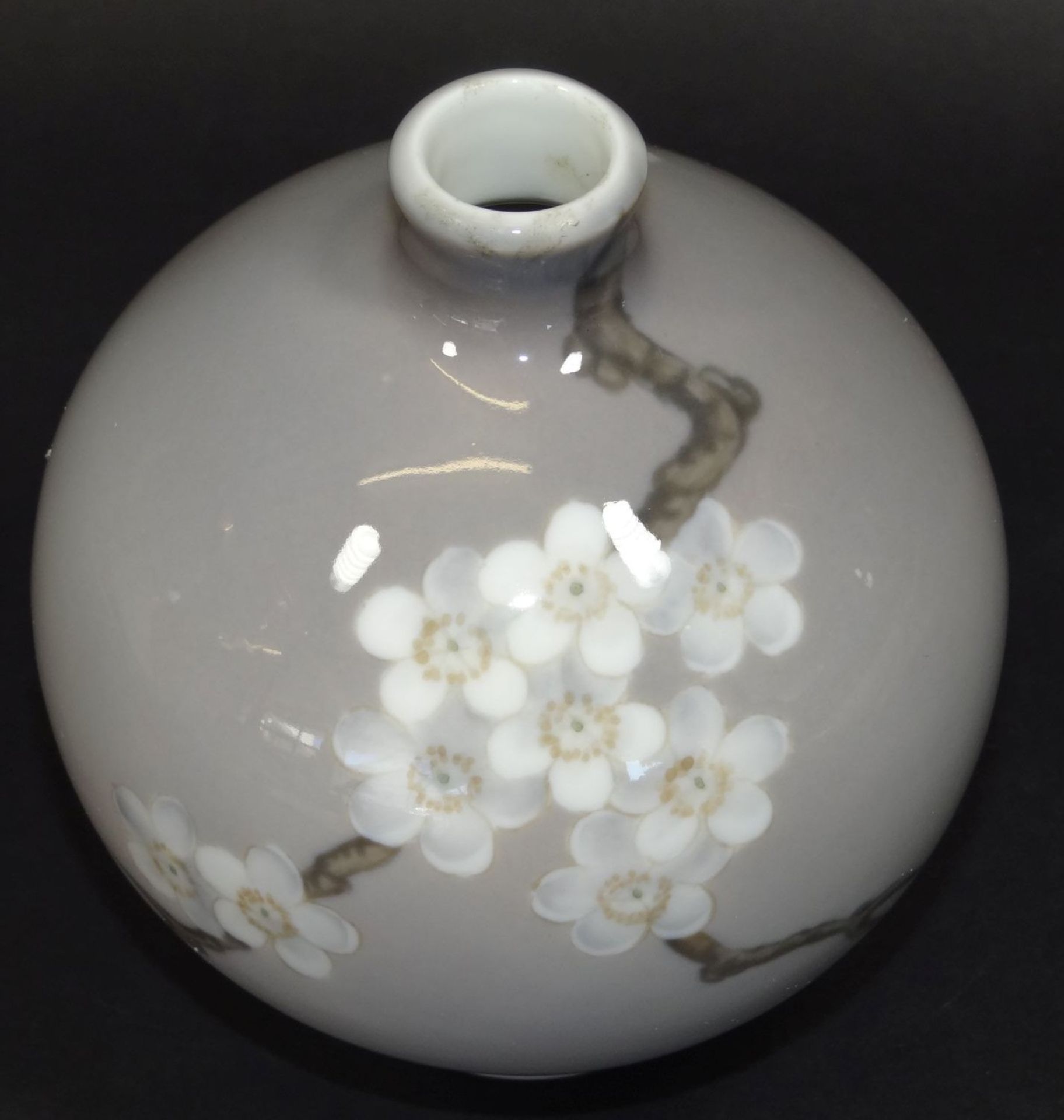 Vase, Bing & Gröndahl, mit Zweigdekor, H-11 cm - Bild 2 aus 4