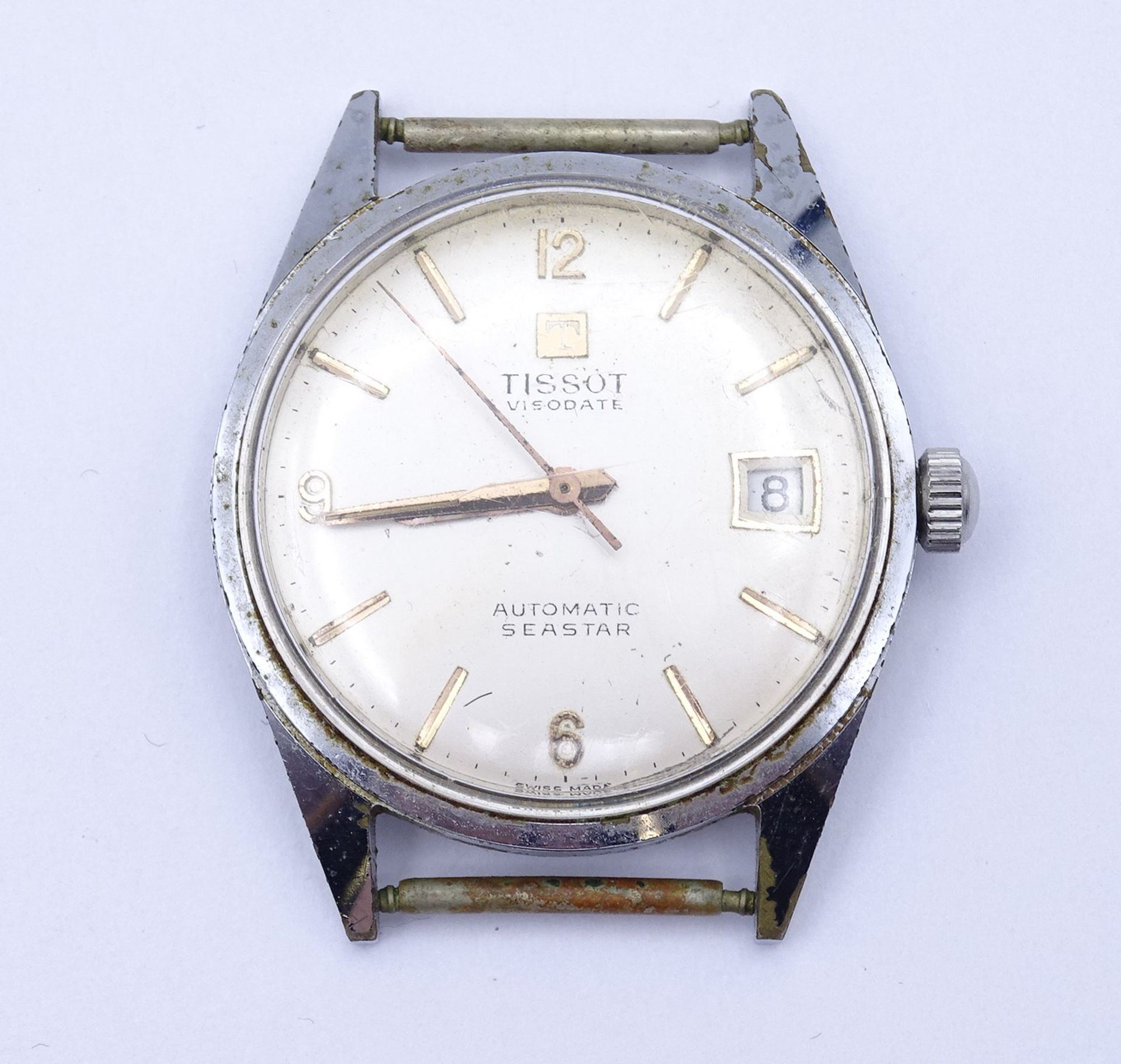 Armbanduhr Tissot Visodate Seastar ,Automatic, Werk läuft, D. 33,5mm, Alters- und Gebrauchsspuren