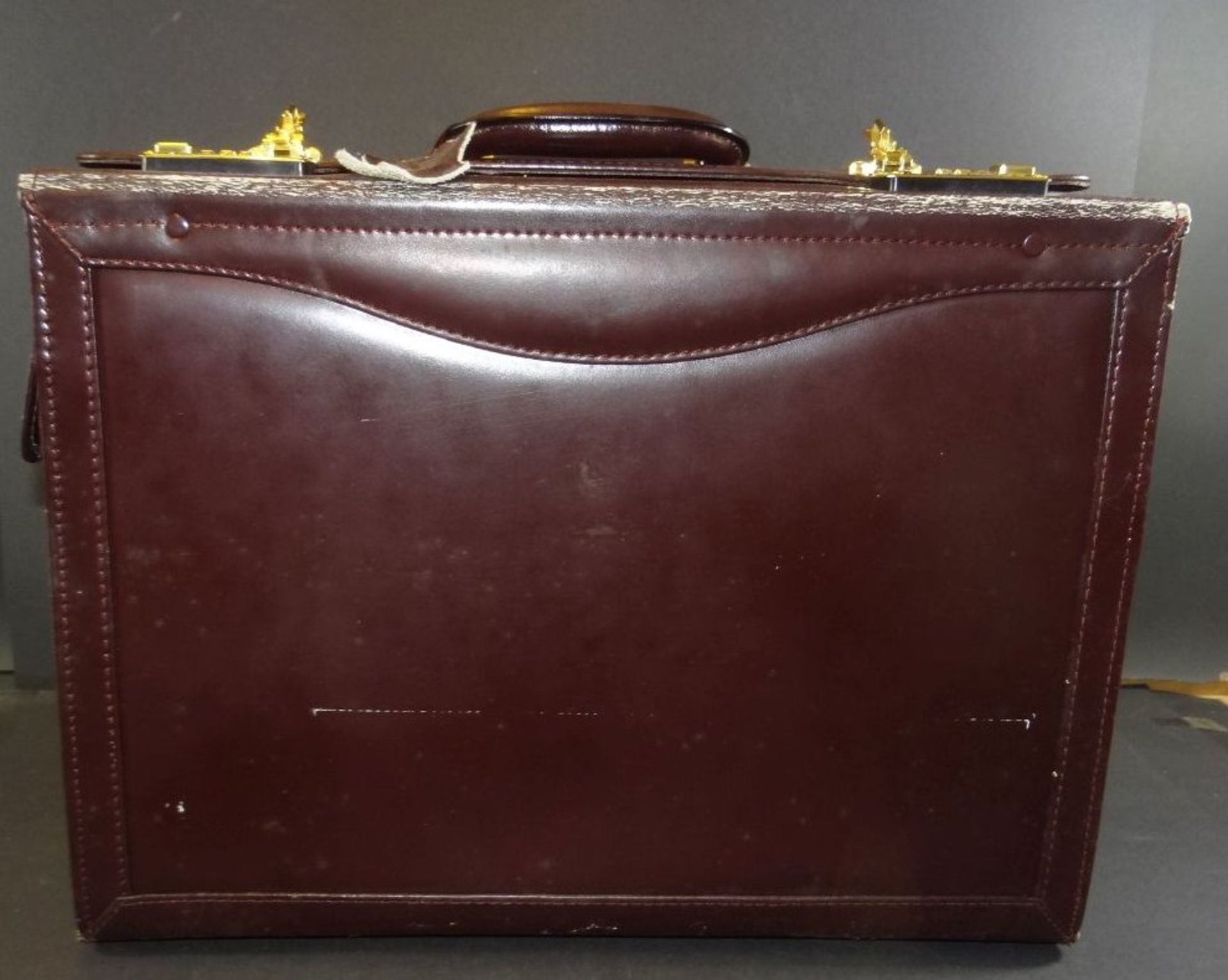 Akten? Koffer, echt Leder, mit Nummernschloss, 35x45 cm, T-21 cm - Bild 3 aus 8